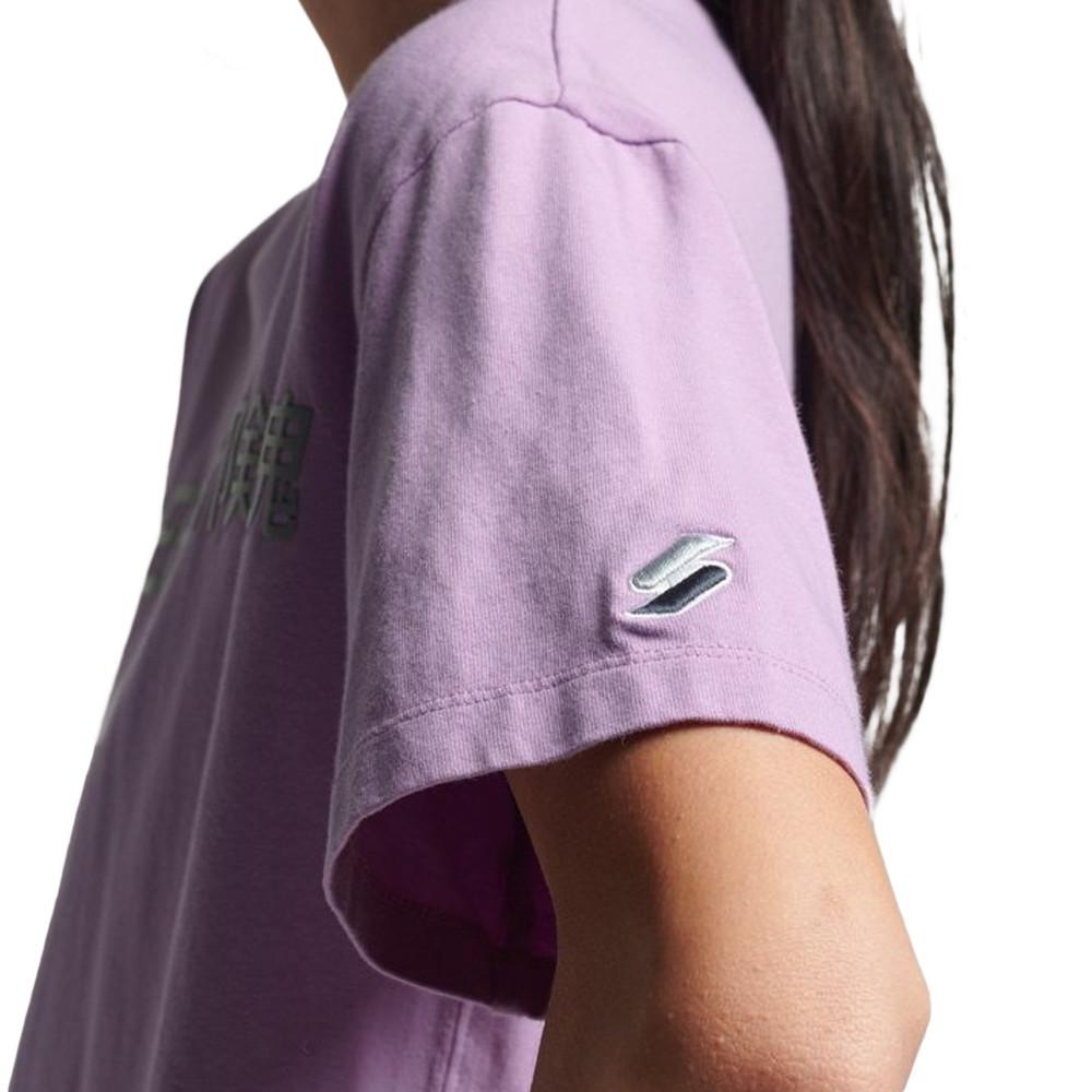 T-shirt Violet Femme Superdry Linear vue 2