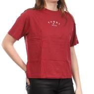 T-Shirt Crop Top Rouge Femme Tommy Hilfiger Classic Essential pas cher