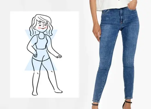 jeans for X-shaped body types