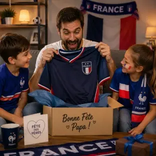 Kinder, die ihrem fußballbegeisterten Papa während der Weltmeisterschaft 2026 ein Vatertagsgeschenk machen