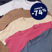 T-shirts jusqu'à 74%