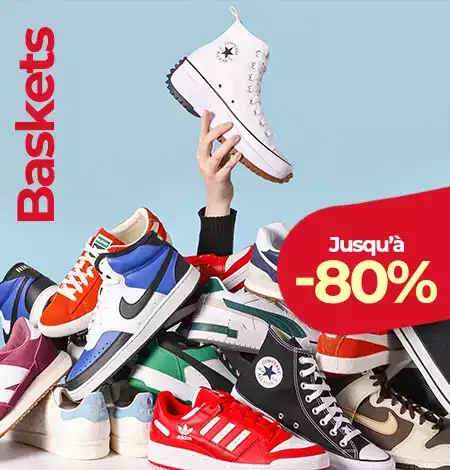 Baskets bradés en braderie