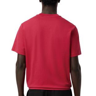 T-Shirt Rose Framboise Homme Lacoste Pima vue 2