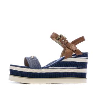 Sandales compensées Bleu Femme Beppi Wedge pas cher