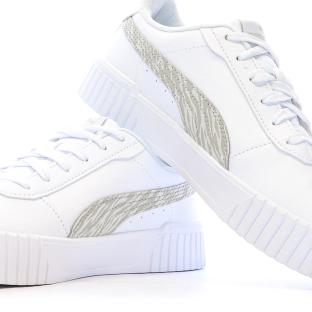 Baskets Blanc/Beige Femme Puma Carina 2.0 Zebra vue 7