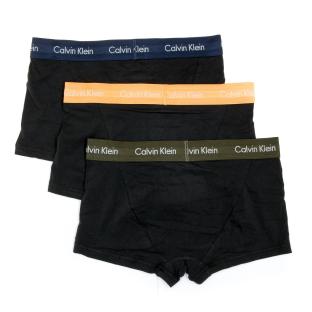 x3 Boxers Noirs Homme Calvin Klein Low Rise Trunk vue 2