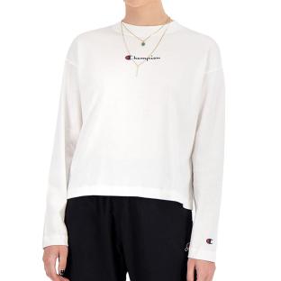 T-shirt manches longues Blanc Femme Champion Lady pas cher