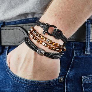 Bracelet Noir Geographical Norway Tresses Motif vue 0