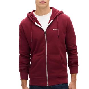 Sweat Zippé Bordeaux Homme Superdry Plain Hood pas cher