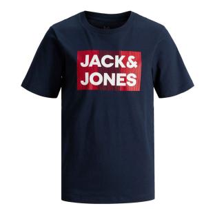 T-shirt Marine Garçon Jack & Jones Logo Tee pas cher
