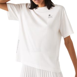 T-shirt Blanc Femme Lacoste Farine pas cher