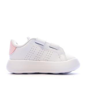 Baskets Blanches/Rose Fille bébé Adidas Advantage vue 2