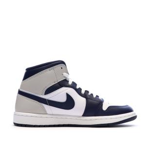 Air Jordan 1 Mid Blanche/Marine Homme Nike vue 2