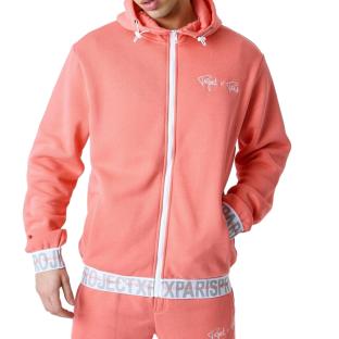 Sweat à Capuche Zippé Rose Homme Project X Paris Logote pas cher