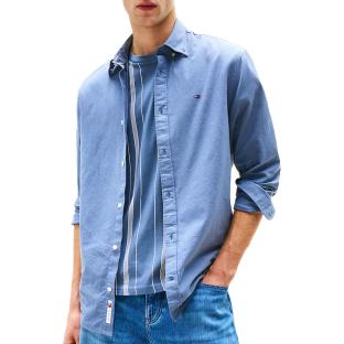 Chemise Bleu Moyen Homme Tommy Hilfiger Linen Blend-precious pas cher