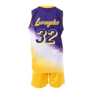 Los Angeles Ensemble de Baskets Violet/Jaune Garçon Sport Zone vue 2