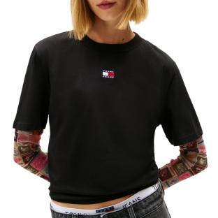 T-shirt Noir Femme Tommy Hilfiger Tjw Bxy Badge vue 0