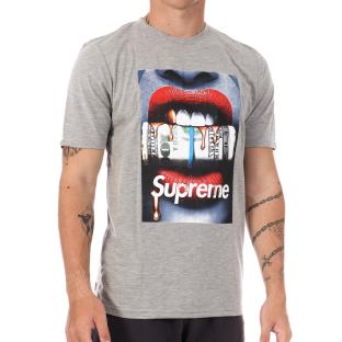 T-shirt Gris Homme Supreme Grip Lips vue 0