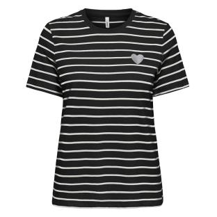 T-shirt à rayures Noir/Blanc Femme Only Liva vue 0