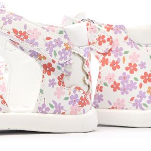 Sandales Blanc/Rose Fille Lulu Castagnette Lorya vue 0