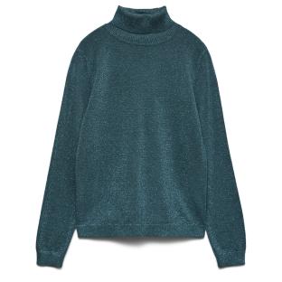 Pull Col roulé Bleu Canard Paillette Femme Vero Moda Happyglitter pas cher