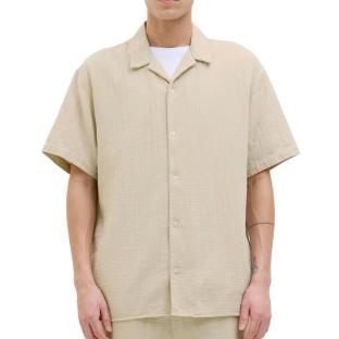 Chemisette Gaze de Coton Beige Homme Jack & Jones Reaster pas cher