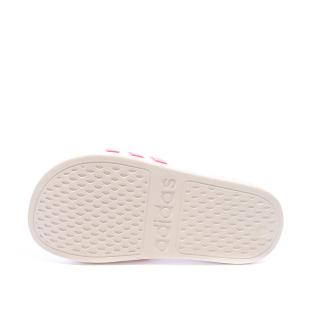 Claquettes Blanc/Rose Fille Adidas Adilette Aqua vue 2