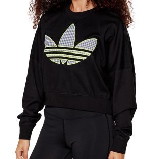 Adidas Women's Black Oversized Shamrock Sweatshirt Photo of the Espace des Marques %store% store - view of %key%
