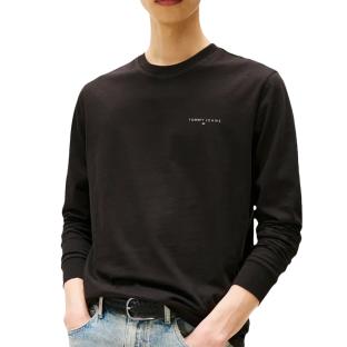 T-Shirt Manches Longues Noir Homme Tommy Hilfiger Chest pas cher