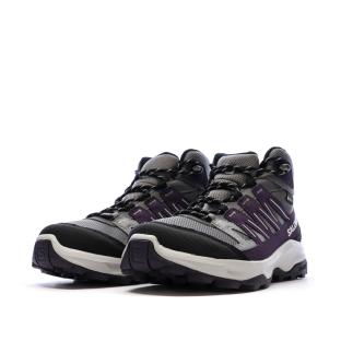 Graue/schwarze Salomon Thundercross Wanderschuhe für Damen Ansicht 0