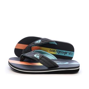 Tongs Bleu/Noir Garçon Quiksilver Molo Layback pas cher