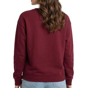 Damen-Sweatshirt in Bordeauxrot von Calvin Klein Jeans Archive Ansicht 0