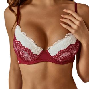 Soutien gorge Blanc/Rouge Femme Les Petites Bombes Lola vue 2