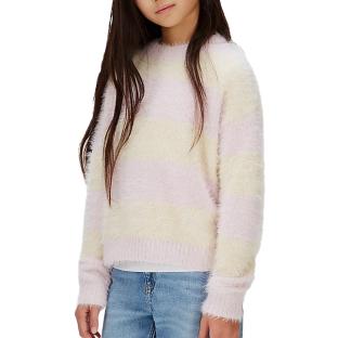 Pull Jaune/Rose Fille Calvin Klein Jeans Ck Stripe vue 0