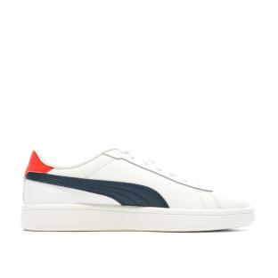 Baskets Blanches/Marine Garçon Puma Smash 3.0 vue 2