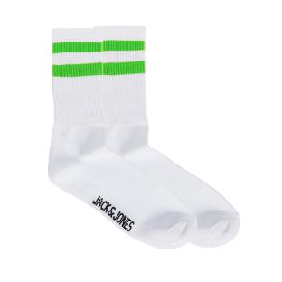 X1 Paire de Chaussettes Blanche/Vert Homme Jack & Jones Tennis pas cher