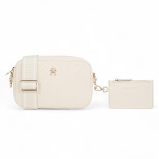 Sac à Bandoulière Blanc Femme Tommy Hilfiger Distinct pas cher