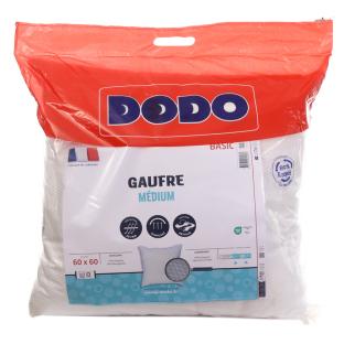 Oreiller Blanc Synthétique Medium Gaufré Dodo 60x60 pas cher