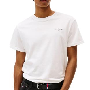 T-shirt Blanc Homme Tommy Hilfiger Slim Linear pas cher