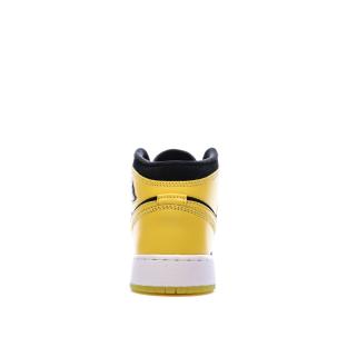 Air Force 1 Baskets Noires/Jaunes Garçon Nike vue 3
