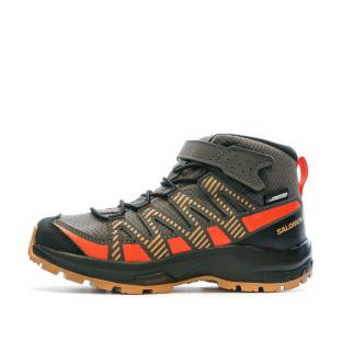 Chaussures de Randonnée Marron/Orange Garçon Salomon Xa Pro V8 Mid pas cher