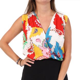 Blouse Blanc/Bleu Femme Les Tropéziennes Mayabay vue 0