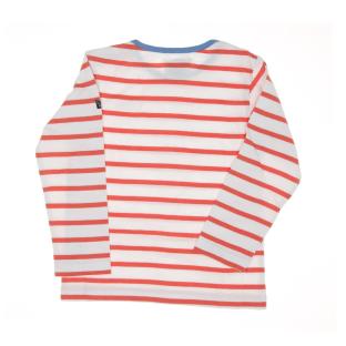 T-shirt Marinière Blanc/Corail Enfant EOM Eloris vue 2