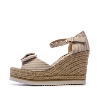 Sandales Compensées Beige Femme Beppi pas cher