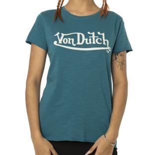 T-shirt Turquoise Femme Von Dutch Slub pas cher