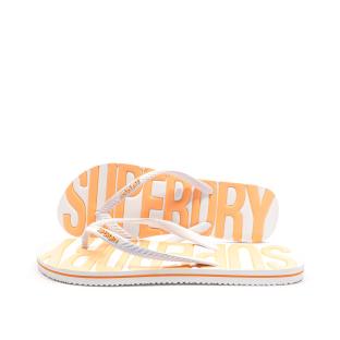Tongs Blanche/Orange Homme Superdry Vintage Vegan pas cher