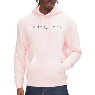 Sweat à Capuche Homme Rose Tommy Hilfiger Linear Logo pas cher
