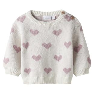 Pull Blanc/Rose Fille Name it Foana pas cher
