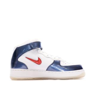 Baskets Blanches/Bleu Mixte Nike Air Force 1 Mid vue 0