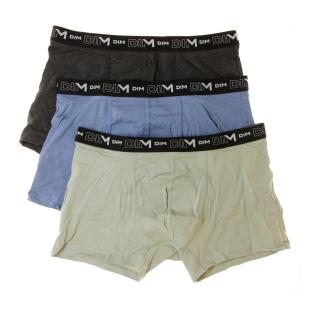 Lot de 3 Boxers Vert Clair/Gris/Bleu Homme Dim D6596 pas cher